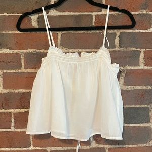 Reformation white tie back tank